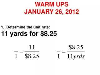 WARM UPS JANUARY 26, 2012