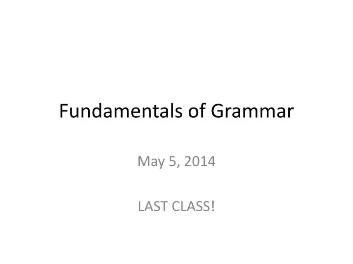 fundamentals of grammar