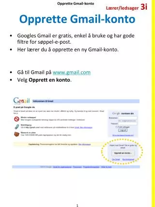opprette gmail konto