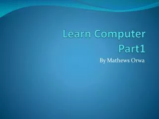 Learn Computer Part1
