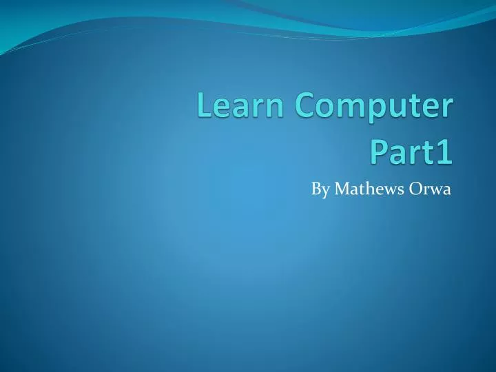 learn computer part1