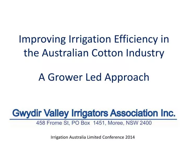 improving irrigation efficiency in the australian cotton industry