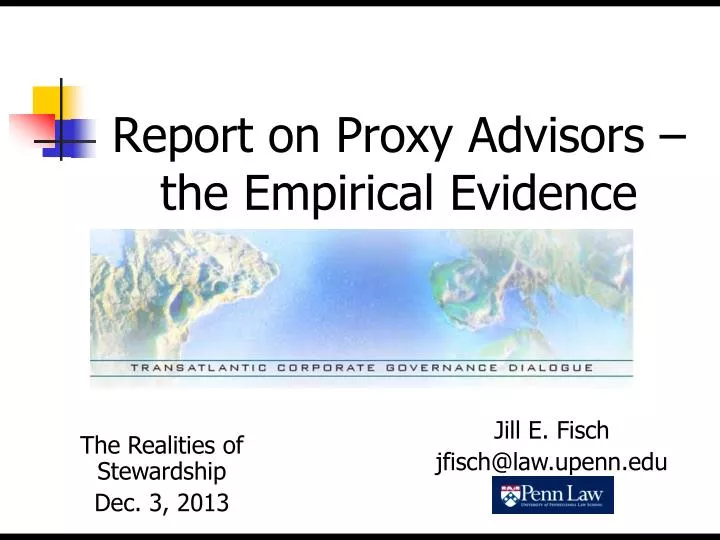 report on proxy advisors the empirical evidence