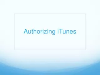 Authorizing iTunes
