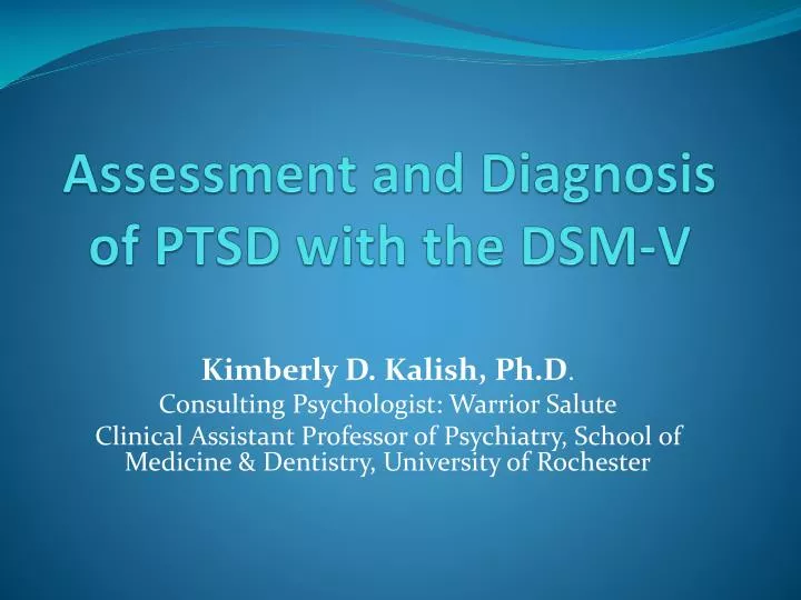 assessment and diagnosis of ptsd with the dsm v
