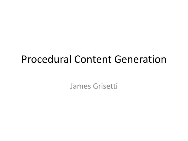 procedural content generation