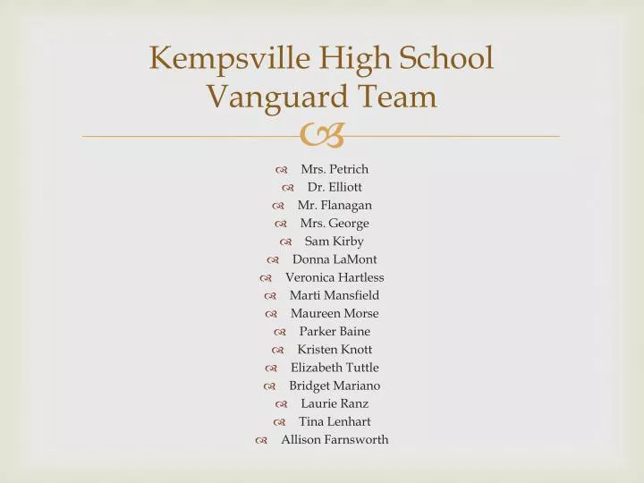 kempsville high school vanguard team