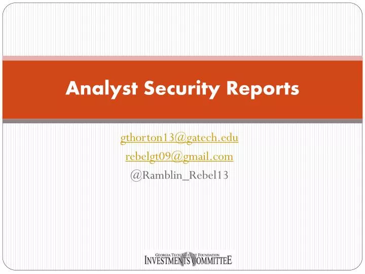 analyst security reports
