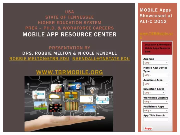mobile apps showcased at alt c 2012 www tbrmobile org