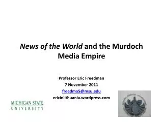 News of the World and the Murdoch Media Empire
