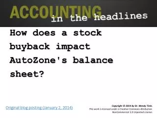 How does a stock buyback impact AutoZone's balance sheet?