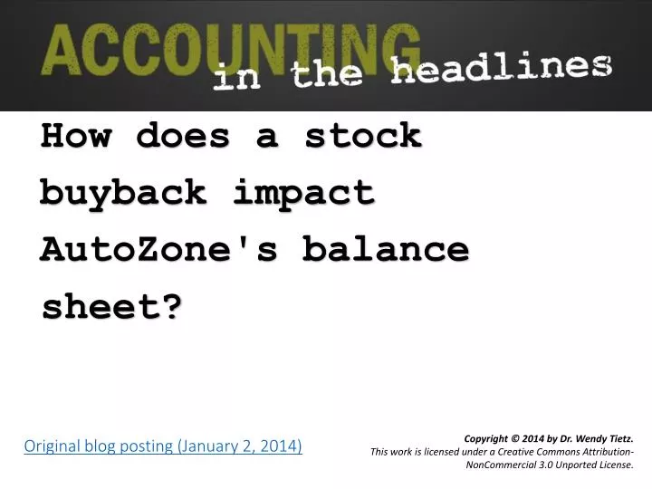 how does a stock buyback impact autozone s balance sheet