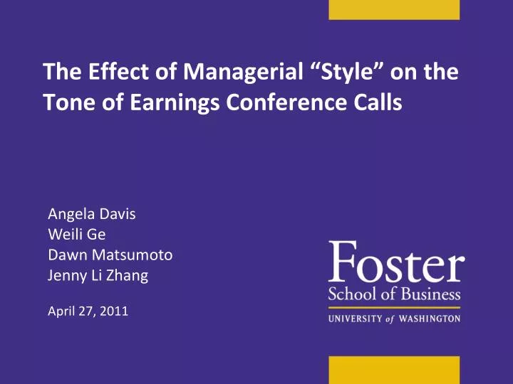 the effect of managerial style on the tone of earnings conference calls
