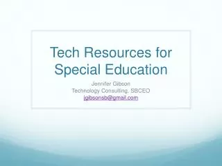 Tech Resources for Special Education