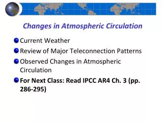 Changes in Atmospheric Circulation