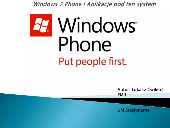 windows 7 phone i aplikacje pod ten system
