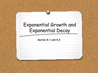 Exponential Growth and Exponential Decay