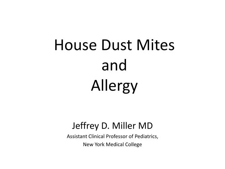house dust mites and allergy