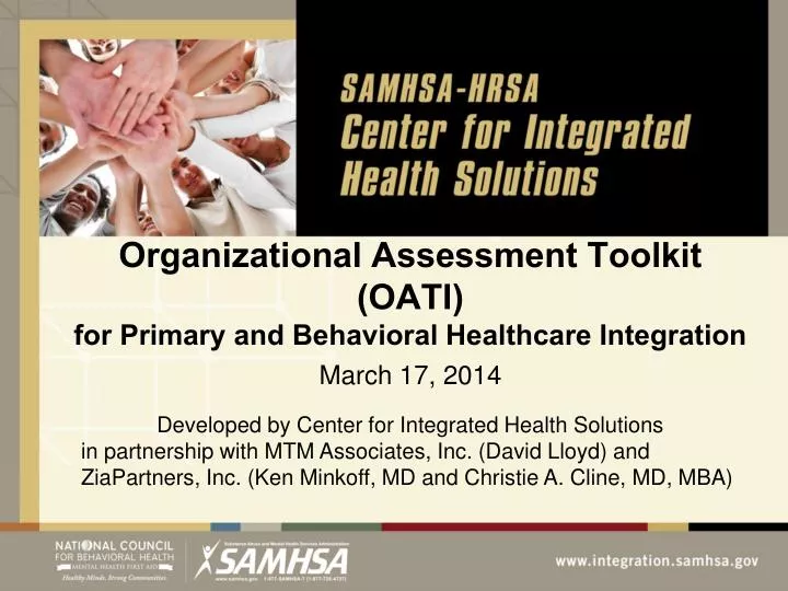 organizational assessment toolkit oati for primary and behavioral healthcare integration