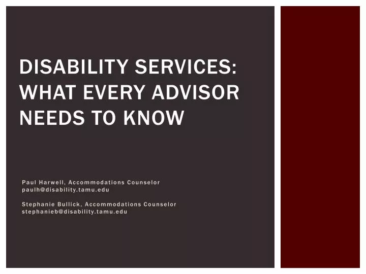 disability services what every advisor needs to know