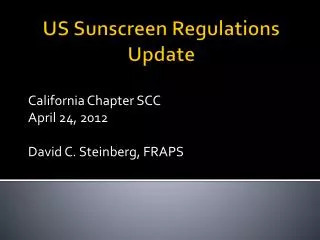 US Sunscreen Regulations Update