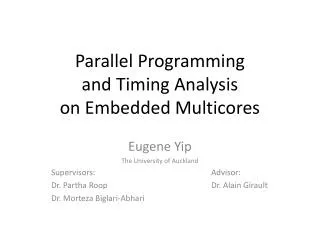 Parallel Programming and Timing Analysis on Embedded Multicores
