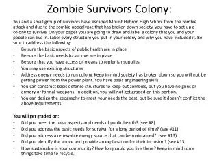Zombie Survivors Colony:
