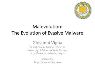 Malevolution : The Evolution of Evasive Malware
