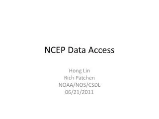 NCEP Data Access