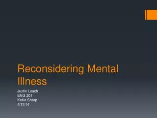 Reconsidering Mental Illness