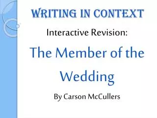 Writing in Context