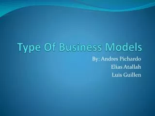 Type Of Business Models