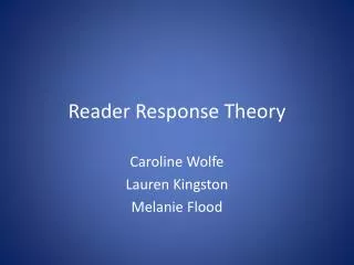 Reader Response Theory