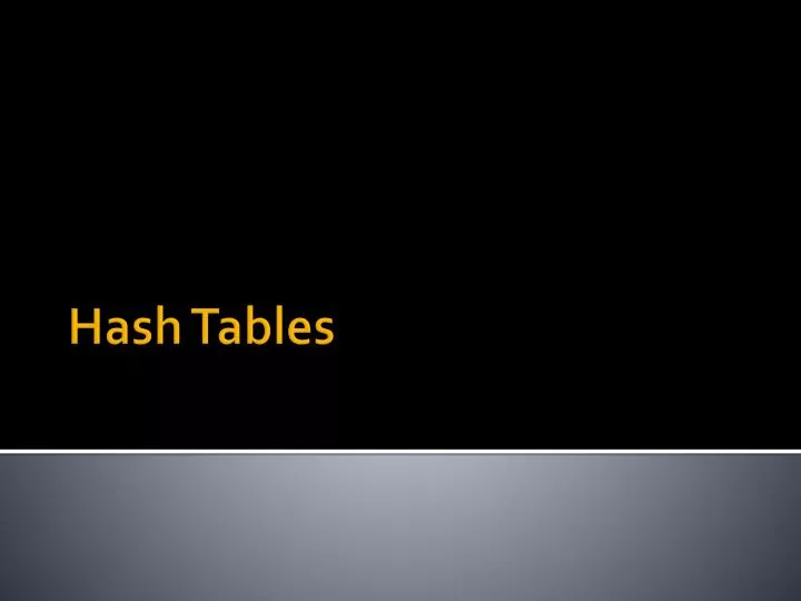 hash tables