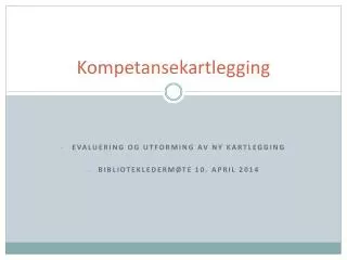 kompetansekartlegging