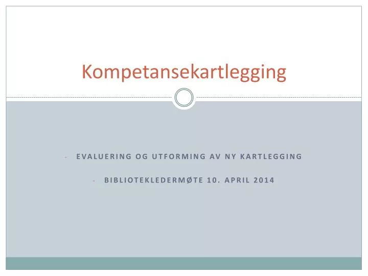 kompetansekartlegging