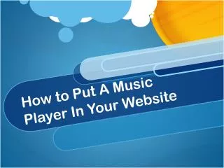 How to Put A Music Player In Your Website