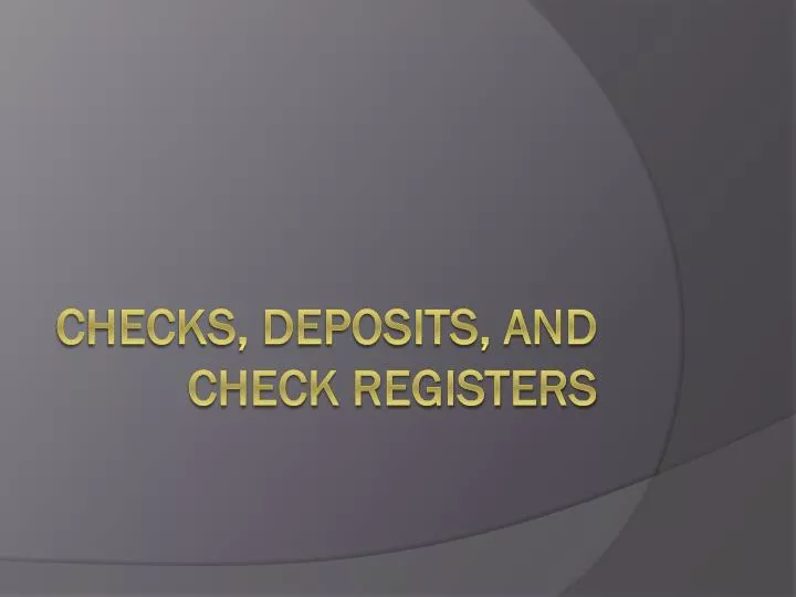 checks deposits and check registers