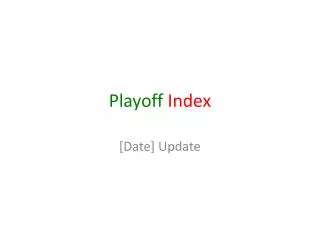 Playoff Index