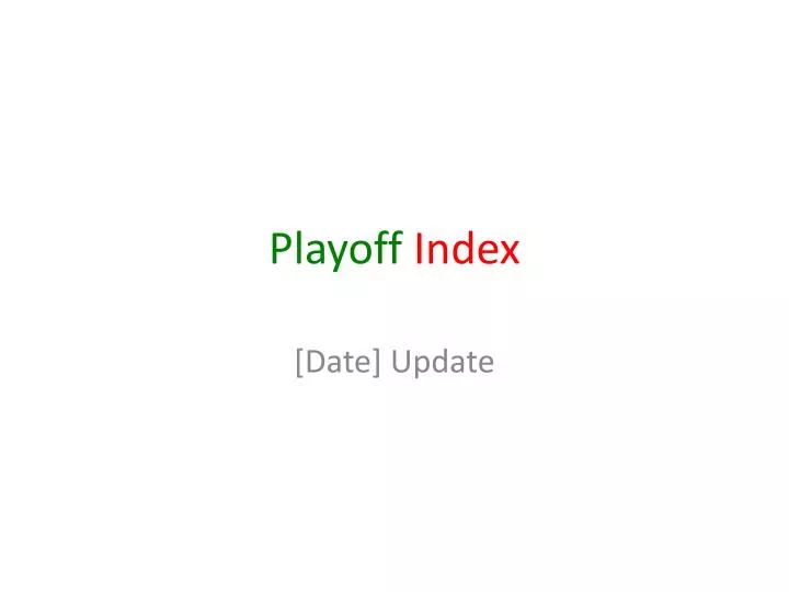 playoff index