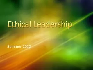 Ethical Leadership