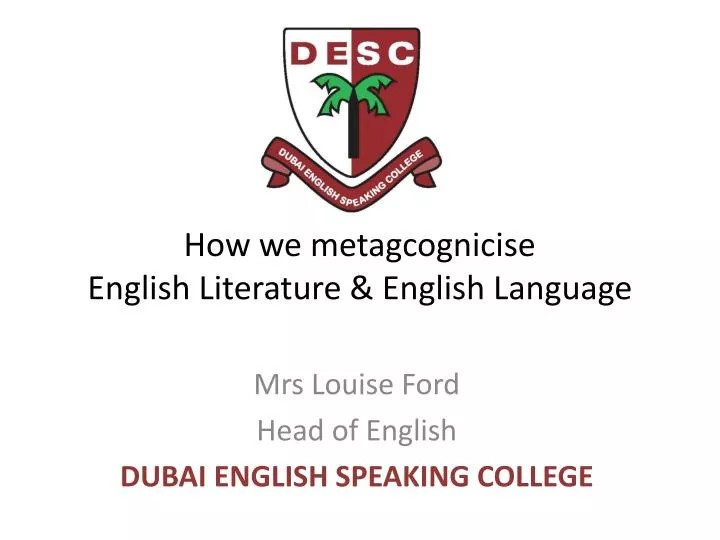 how we metagcognicise english literature english language