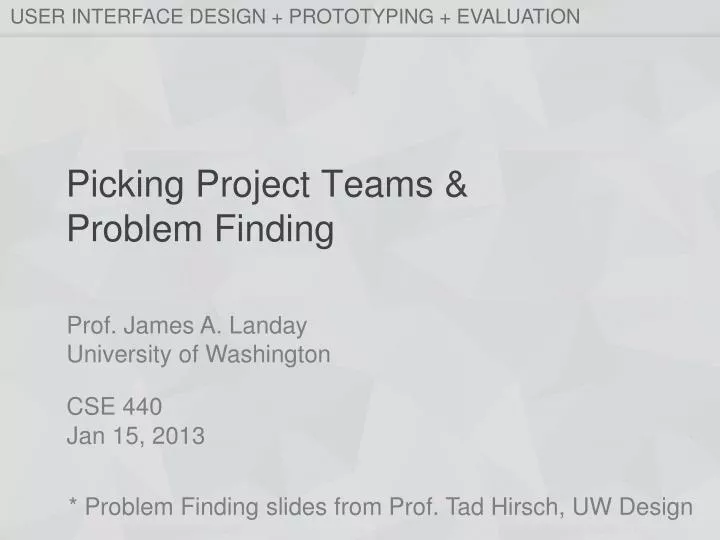 picking project teams problem finding