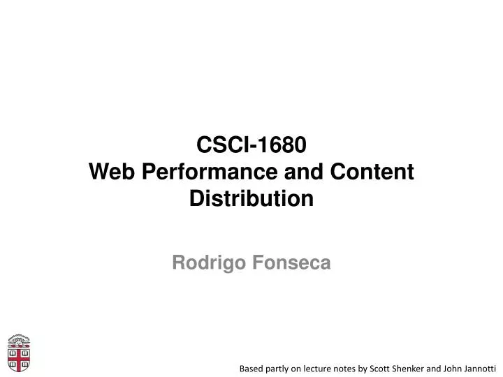 csci 1680 web performance and content distribution
