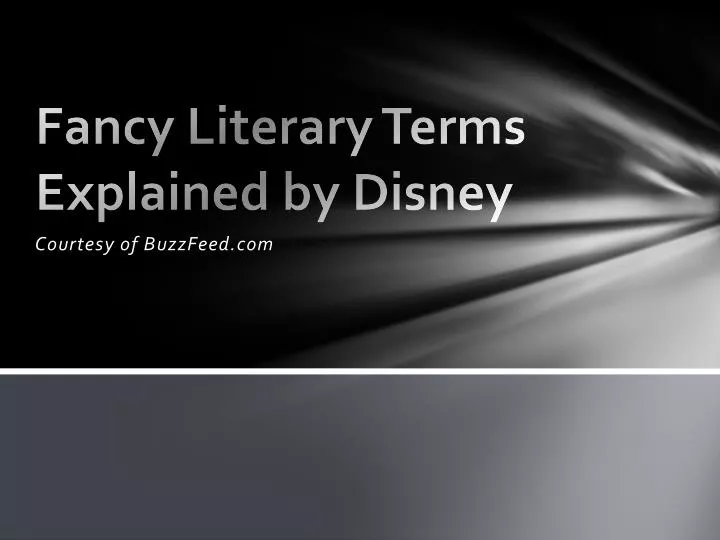 fancy literary terms explained by disney