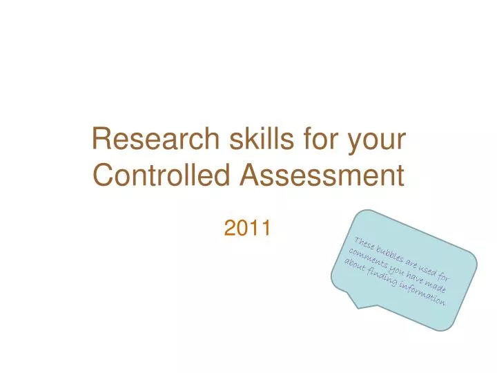 research skills for your controlled assessment