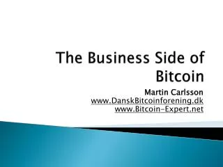 The Business Side of Bitcoin