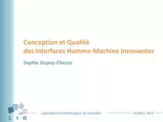 conception et qualit des interfaces homme machine innovantes