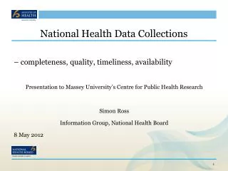 National Health Data Collections