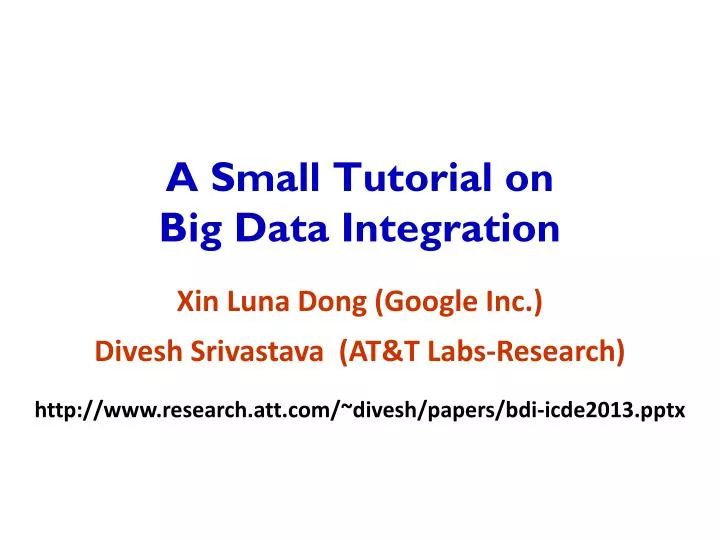 a small tutorial on big data integration